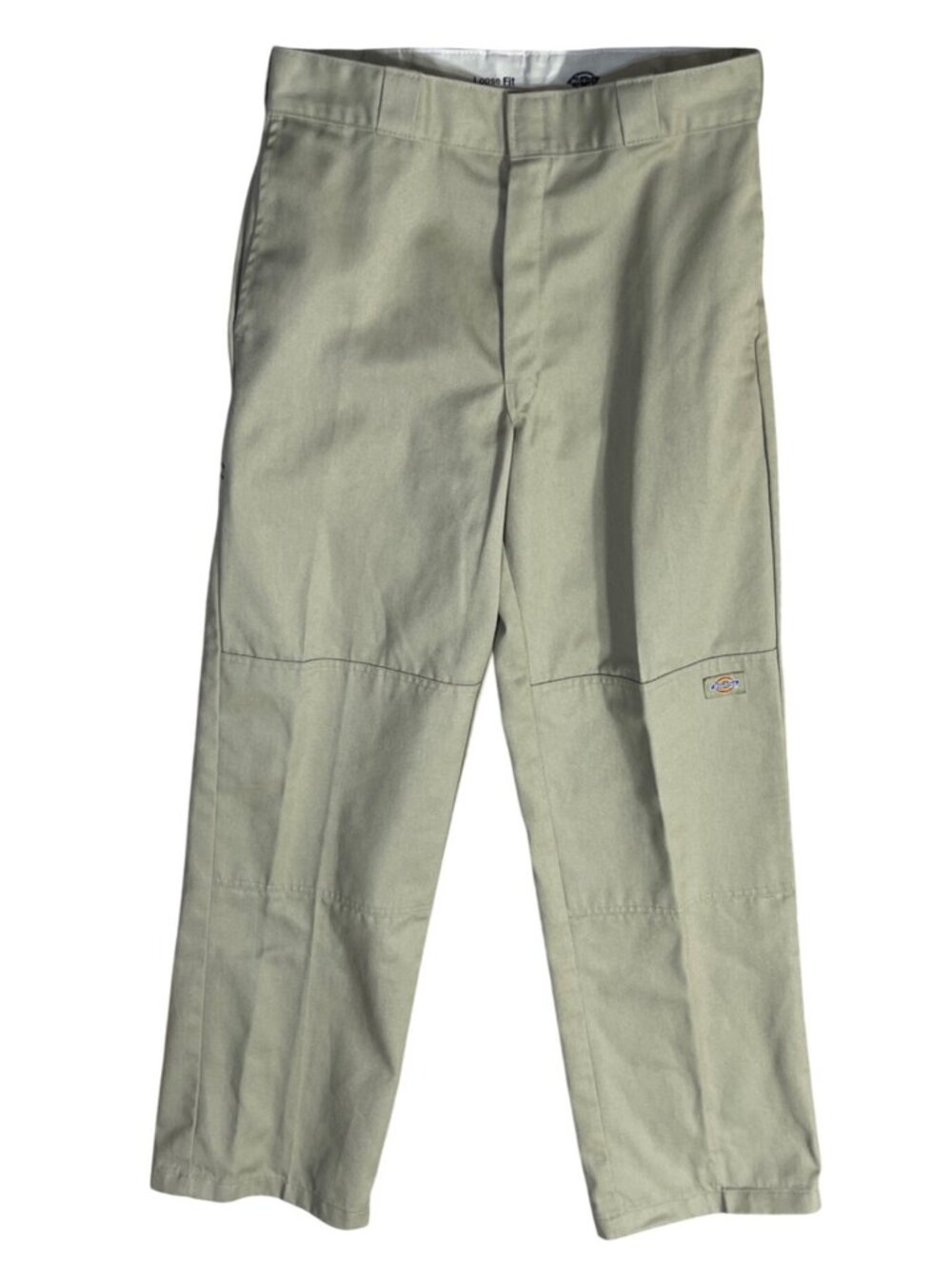 Dickies Work Pants Loose Fit Khaki Size 32 Double Knee Men's Workwear